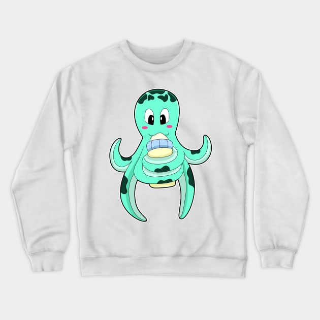 Octopus with Bottle of Milk Crewneck Sweatshirt by Markus Schnabel